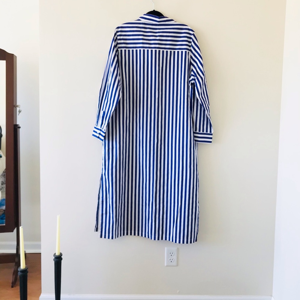 Steve Madden Striped Duster Long Sleeved Button Down Shirt Dress, NWT Size Large - Picture 7 of 14